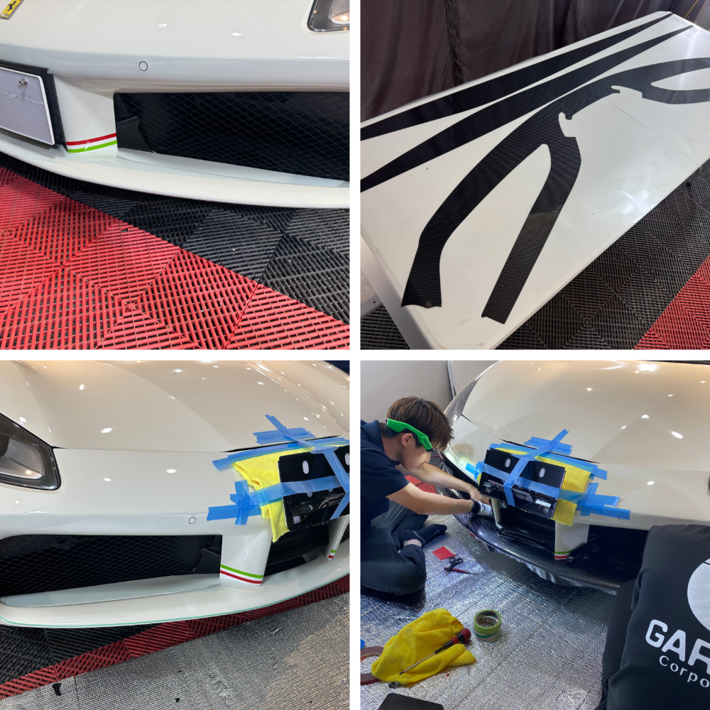 フェラーリ488GTB・ダッシュボード・アルカンターラ内装張替え・カーボン調プロテクションフィルム施工!!!