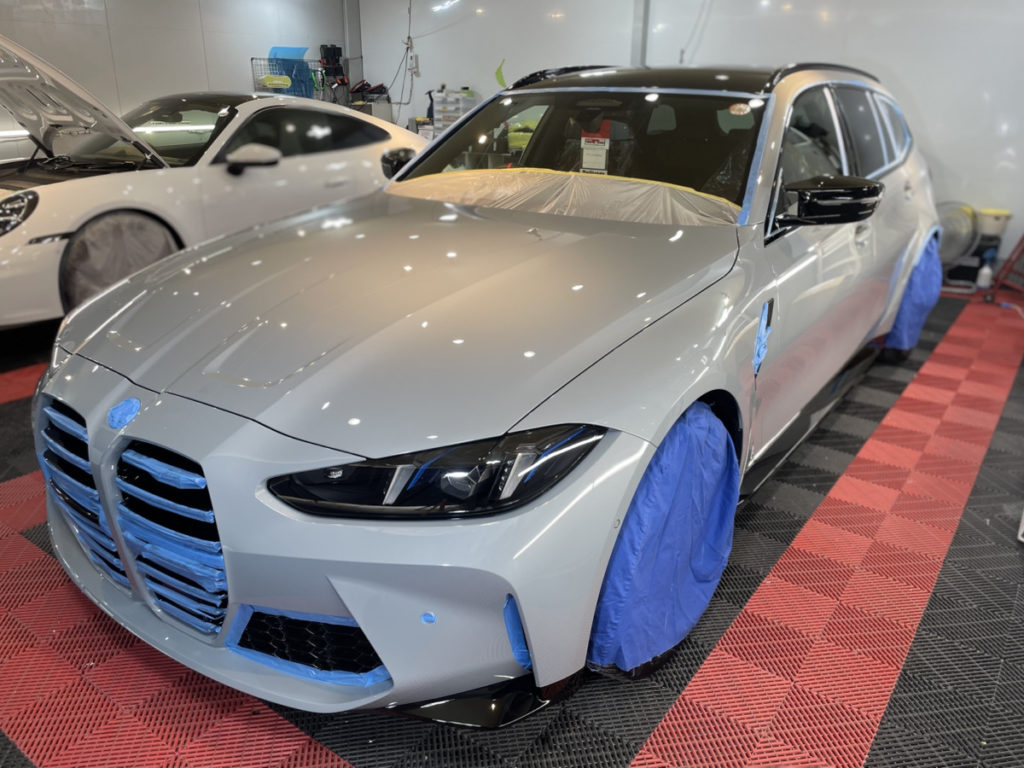 BMW・M3ツーリング・ファインラボ・セラミックコーティングウルトラ＋トップコート施工・部分プロテクションフィルム施工！！！