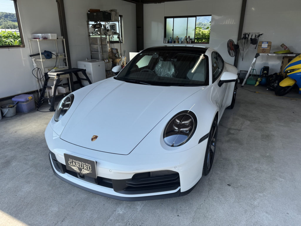 ポルシェ・911・カレラS・セラミックプロイオン2レイヤ－トップコート施工・[KAVACA・ION」フロントセットプロテクションフィルム施工！！！