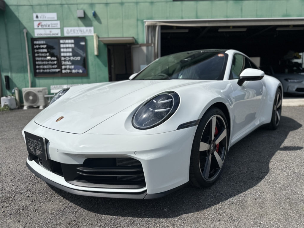 ポルシェ・911・カレラS・セラミックプロイオン2レイヤ－トップコート施工・[KAVACA・ION」フロントセットプロテクションフィルム施工！！！