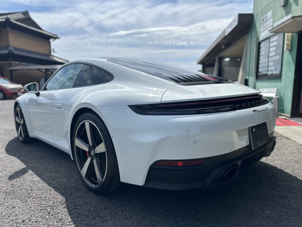 ポルシェ・911・カレラS・セラミックプロイオン2レイヤ－トップコート施工・[KAVACA・ION」フロントセットプロテクションフィルム施工！！！