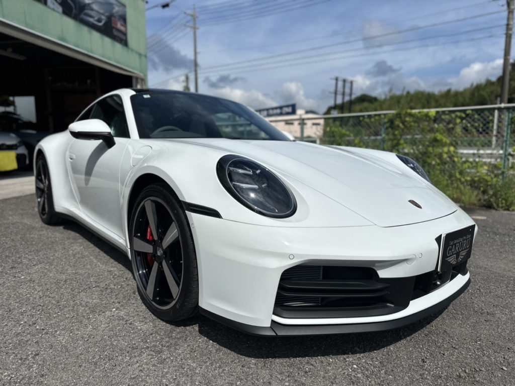 ポルシェ・911・カレラS・セラミックプロイオン2レイヤ－トップコート施工・[KAVACA・ION」フロントセットプロテクションフィルム施工！！！