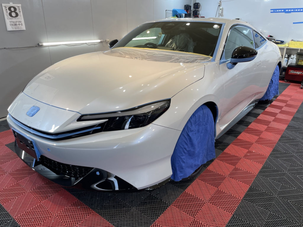 ホンダ・新型プレリュード・セラミックプロイオン2レイヤ－トップコート施工・ヘッドライト・プロテクションフィルム施工！！！
