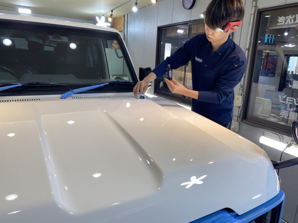 トヨタ・ランドクルーザー70・セラミックプロイオン2レイヤ－トップコート施工・ヘッドライト・プロテクションフィルム施工！！！