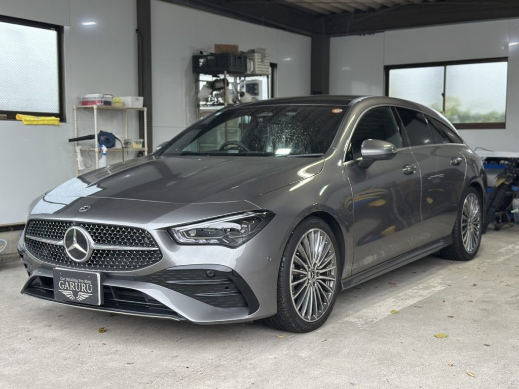 ベンツ・CLA200ｄ・セラミックプロイオン2レイヤ－トップコート施工・ヘッドライト・プロテクションフィルム施工！！！