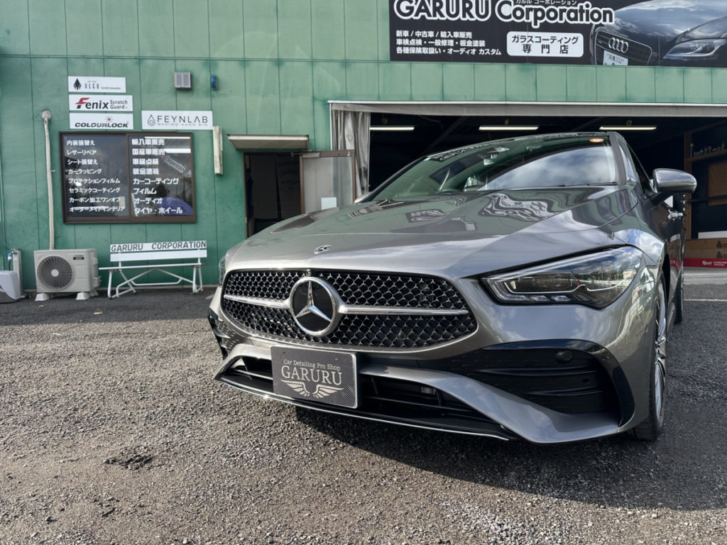 ベンツ・CLA200ｄ・セラミックプロイオン2レイヤ－トップコート施工・ヘッドライト・プロテクションフィルム施工！！！