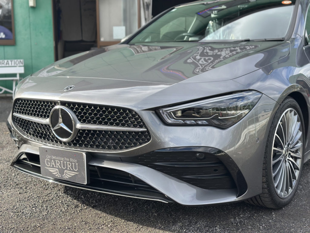 ベンツ・CLA200ｄ・セラミックプロイオン2レイヤ－トップコート施工・ヘッドライト・プロテクションフィルム施工！！！