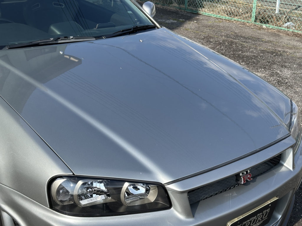 ニッサン・GT-R34・セラミックプロイオン2レイヤ－トップコート施工・フロントセットプロテクションフィルム施工！！！