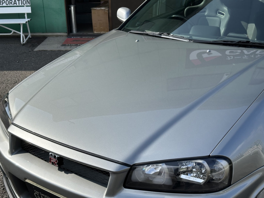 ニッサン・GT-R34・セラミックプロイオン2レイヤ－トップコート施工・フロントセットプロテクションフィルム施工！！！