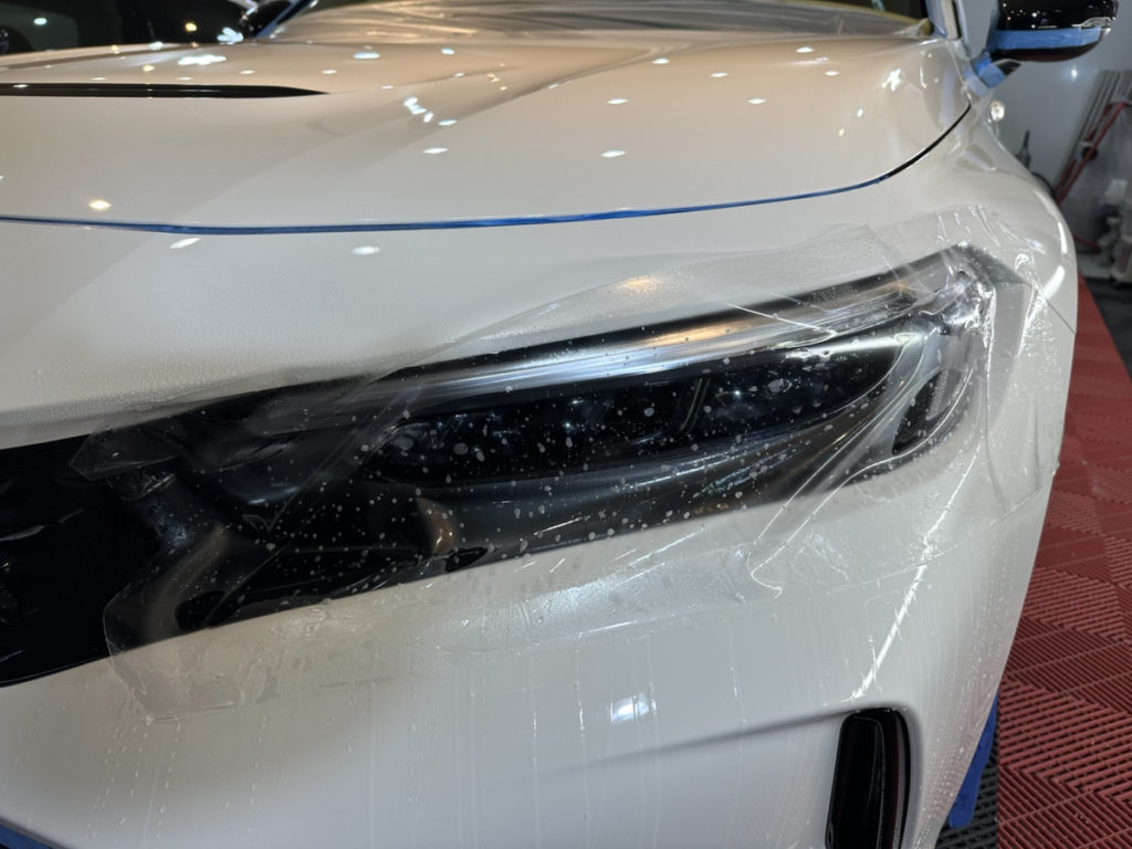 ホンダ・シビックタイプR・セラミックプロイオン2レイヤ－トップコート施工・ヘッドライト・プロテクションフィルム施工！！！