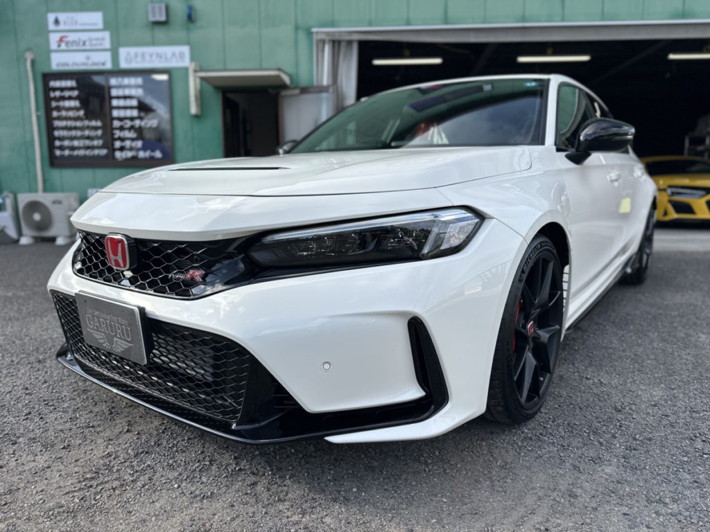 ホンダ・シビックタイプR・セラミックプロイオン2レイヤ－トップコート施工・ヘッドライト・プロテクションフィルム施工！！！