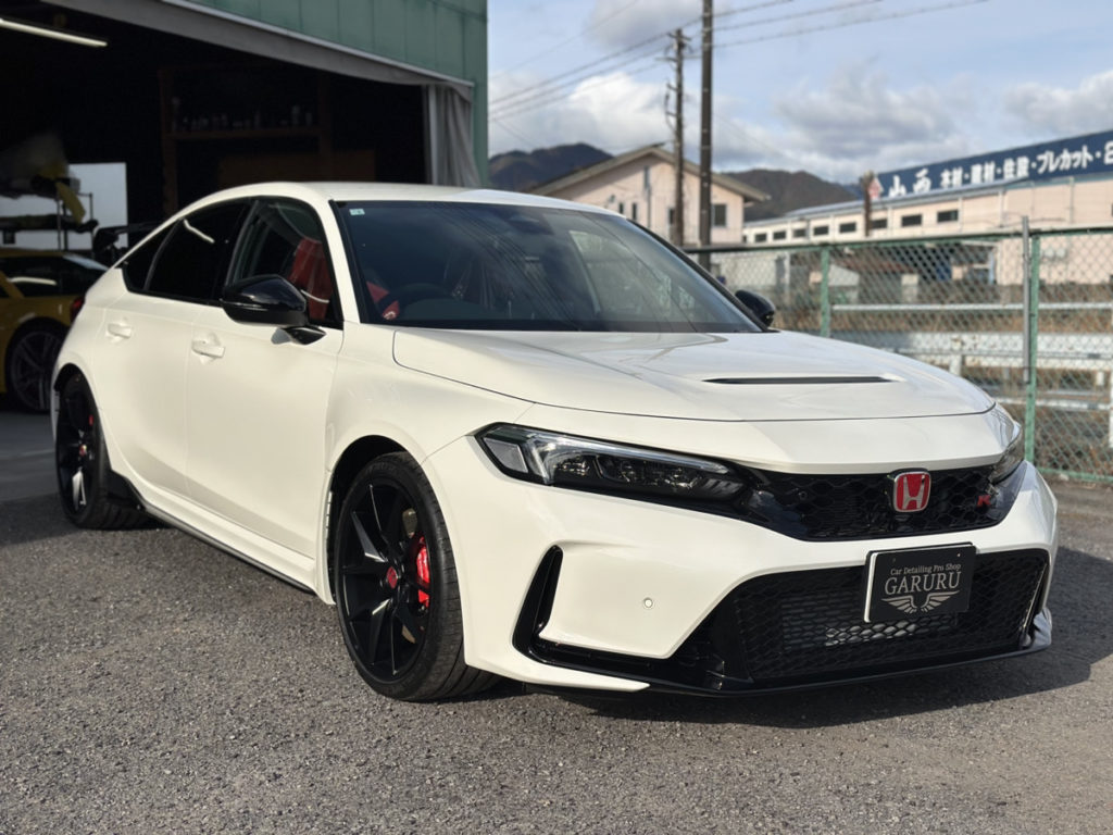 ホンダ・シビックタイプR・セラミックプロイオン2レイヤ－トップコート施工・ヘッドライト・プロテクションフィルム施工！！！