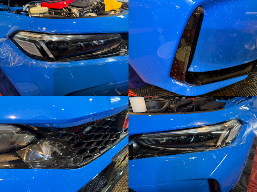 ホンダ・シビックタイプR・セラミックプロION２レイヤ－トップコート施工・フロントセットプロテクションフィルム施工！！！