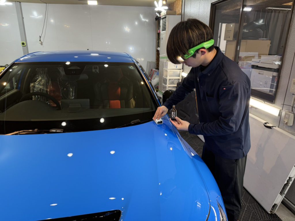 ホンダ・シビックタイプR・セラミックプロION２レイヤ－トップコート施工・フロントセットプロテクションフィルム施工！！！