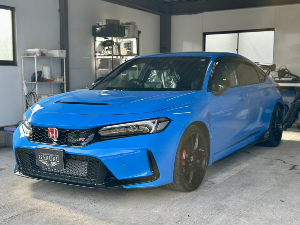 ホンダ・シビックタイプR・セラミックプロION２レイヤ－トップコート施工・フロントセットプロテクションフィルム施工！！！