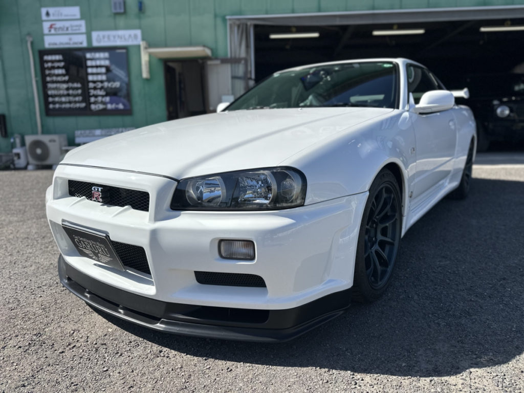 ニッサン・スカイライン34GT-R・V-spec・フロントフル・プロテクションフィルム施工・コーティング一年メンテナンス!!!