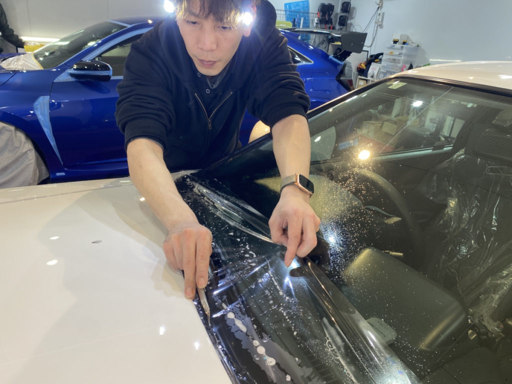 ニッサン・スカイライン34GT-R・V-spec・フロントフル・プロテクションフィルム施工・コーティング一年メンテナンス!!!